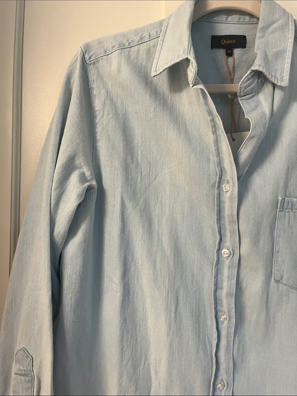 Quince Light Blue Long Sleeve Dress - Picture 7 of 7